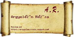 Argyelán Róza névjegykártya