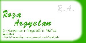 roza argyelan business card